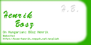 henrik bosz business card